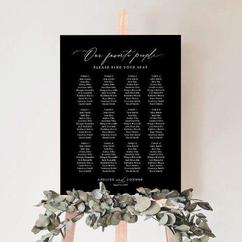 Modern Our Favorite People 12 Table Seating Chart Foam Board