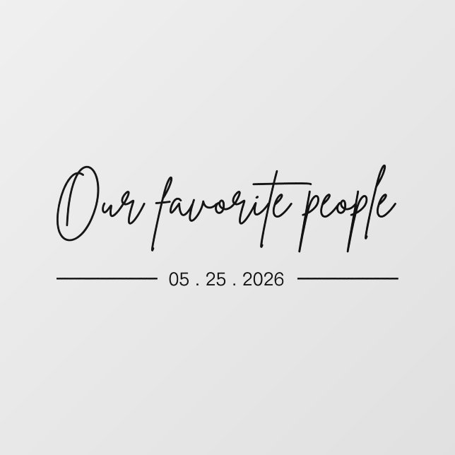 Modern Our Favorite People Wedding Mirror Decal (Sheet)
