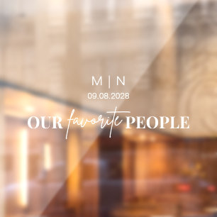 Modern Our Favorite People Wedding Mirror Decal