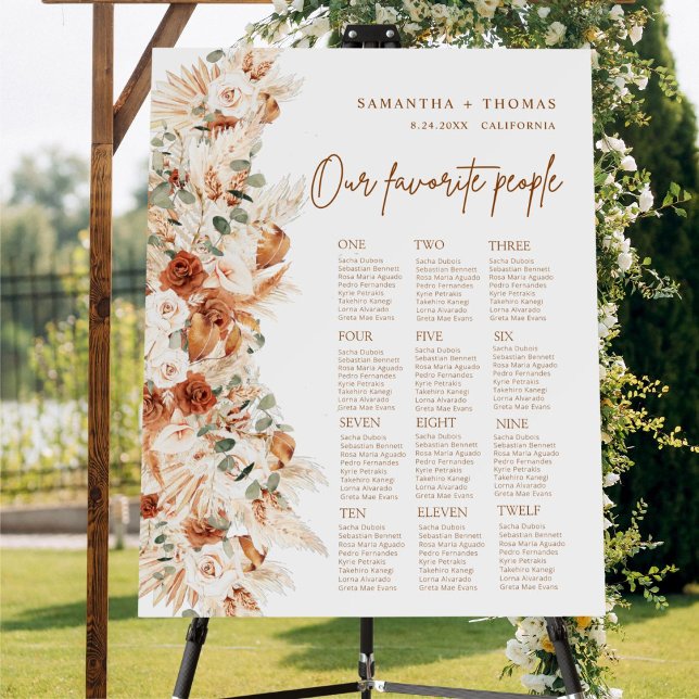 Modern Our Favorite People Wedding Seating Chart Foam Board (Creator Uploaded)