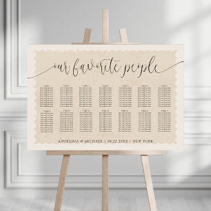 Modern Our Favorite People Wedding Seating Chart Foam Board
