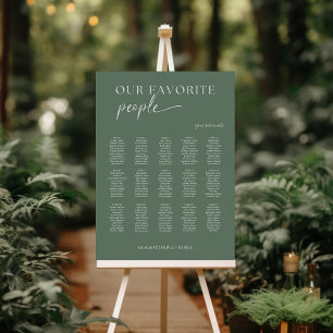 Modern Our Favorite People Wedding Seating Chart Foam Board