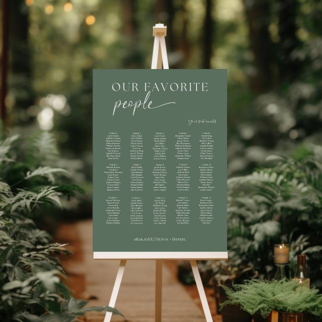 Modern Our Favorite People Wedding Seating Chart Foam Board (Creator Uploaded)