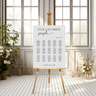Modern Our Favorite People Wedding Seating Chart Foam Board