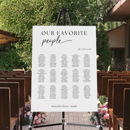 Modern Our Favorite People Wedding Seating Chart Foam Board