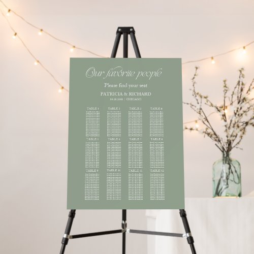 Modern "Our Favorite People" Wedding Seating Chart Foam Board