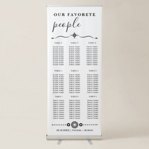 Modern Our Favorite People Wedding Seating Chart Retractable Banner