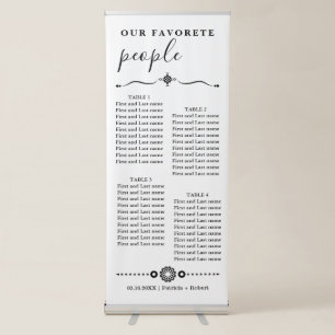 Modern Our Favorite People Wedding Seating Chart Retractable Banner