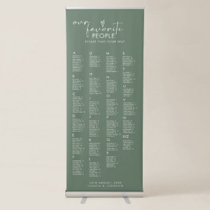 Modern Our Favorite People Wedding Seating Chart  Retractable Banner