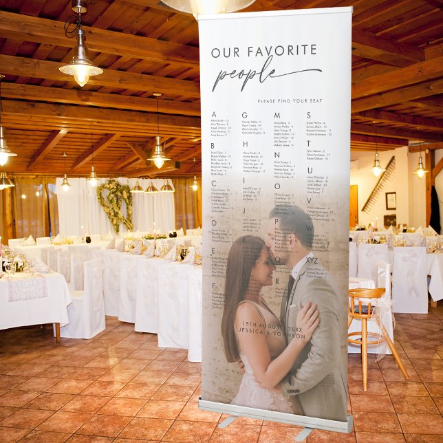 Modern Our Favorite People Wedding Seating Chart  Retractable Banner (Creator Uploaded)