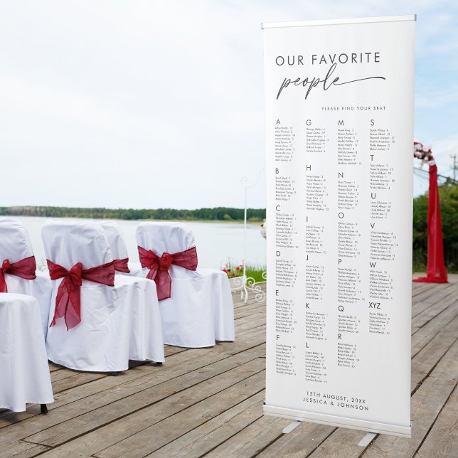 Modern Our Favorite People Wedding Seating Chart  Retractable Banner (Creator Uploaded)
