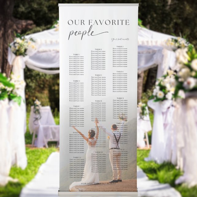 Modern Our Favorite People Wedding Seating Chart Retractable Banner (Creator Uploaded)