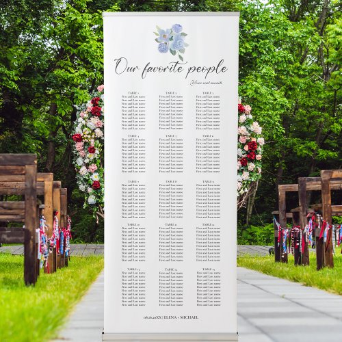 Modern Our Favorite People Wedding Seating Chart Retractable Banner