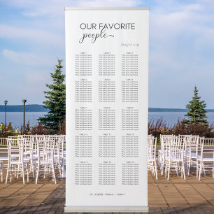 Modern Our Favorite People Wedding Seating Chart Retractable Banner