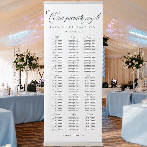 Modern Our Favorite People Wedding Seating Chart Retractable Banner
