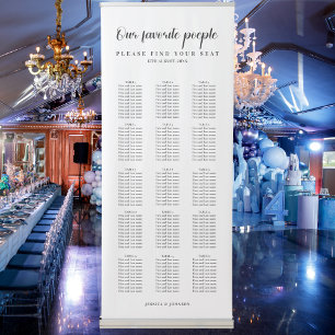 Modern Our Favorite People Wedding Seating Chart Retractable Banner