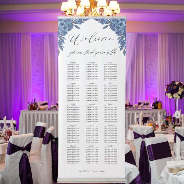 Modern Our Favorite People Wedding Seating Chart Retractable Banner (Creator Uploaded)