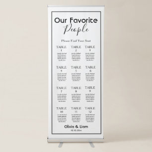 Modern Our Favorite People Wedding Seating Chart  Retractable Banner