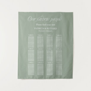 Modern "Our Favorite People" Wedding Seating Chart Tapestry