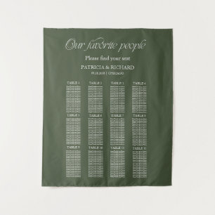 Modern "Our Favorite People" Wedding Seating Chart Tapestry