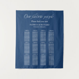 Modern "Our Favorite People" Wedding Seating Chart Tapestry