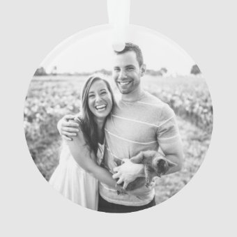 Modern Our First Christmas Married Photo Ornament Zazzle
