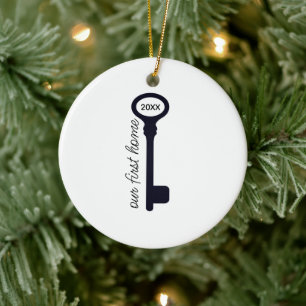 Modern Our First Home Christmas Ornament