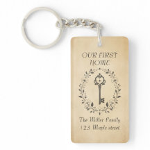 Modern "OUR FIRST HOME" coustom Adress Acrylic Key