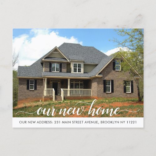 Modern Our New Home Change of Address Photo Moving Announcement Postcard