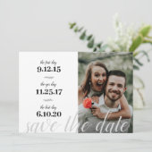 Modern | Our Story | Favorite Dates | 2 Photo Save The Date (Standing Front)