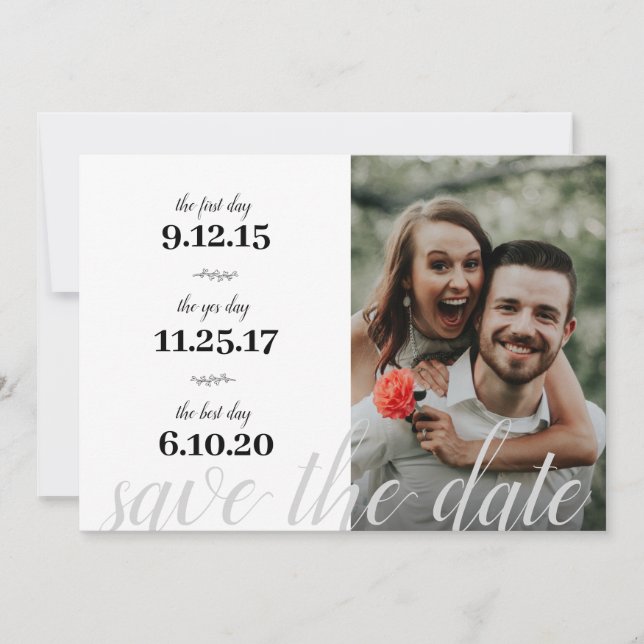 Modern | Our Story | Favorite Dates | 2 Photo Save The Date (Front)