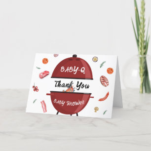 Modern Outdoor Backyard BBQ Baby Shower Thank You Card