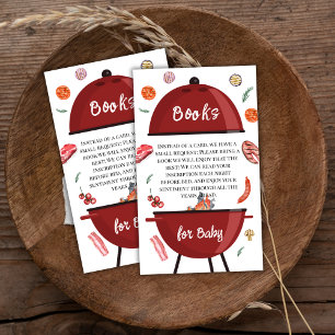 Modern Outdoor Backyard BBQ Books For Baby Shower Enclosure Card