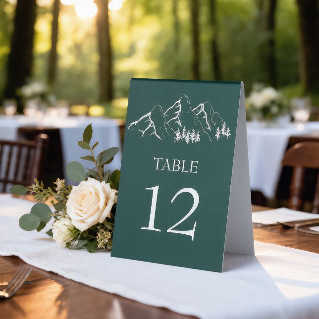 Modern Outdoor Mountain Pine Tree Table Number Tent (Creator Uploaded)