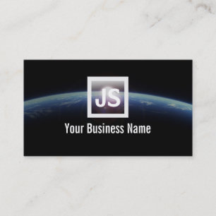 Modern Outer Space Sunrise & Earth Business Card