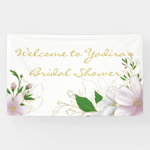 Modern Outlined Soft Pink Bridal Shower Banner