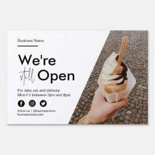 Modern Outside Take Out Delivery Business Open Sign