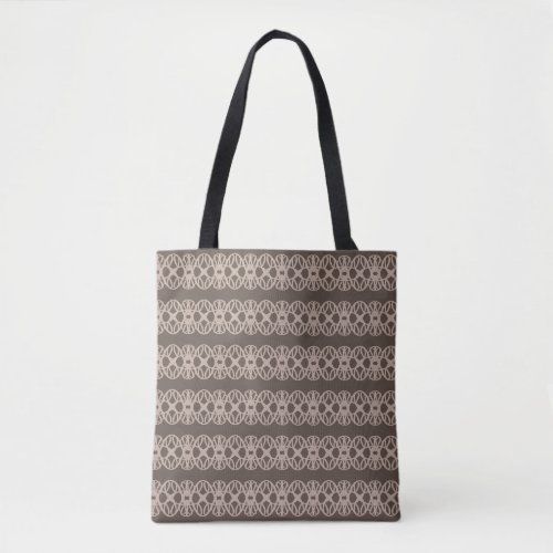 Modern oval geometric shape on brown tote bag