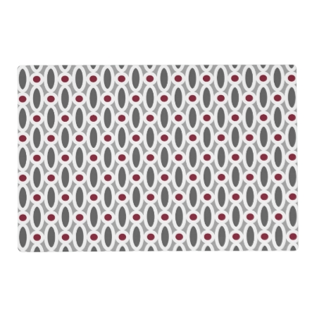 Modern Oval Links Pattern In Red And Grey Placemat