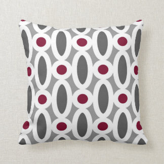 Red And Grey Pillows - Decorative & Throw Pillows | Zazzle - Modern Oval Links Pattern in Red and Grey Throw Pillow