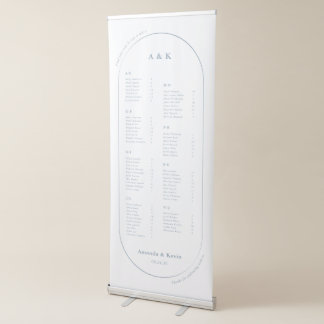 Modern Oval Wedding Seating Chart Retractable Banner