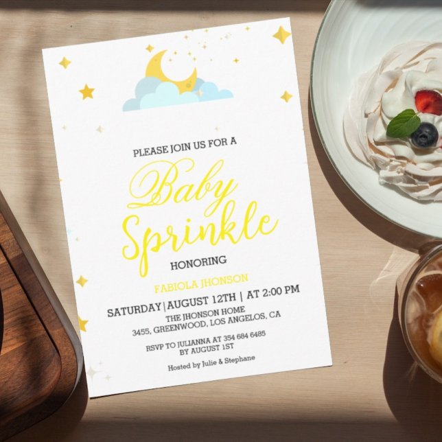 Modern over the moon baby brunch shower invitation (Creator Uploaded)