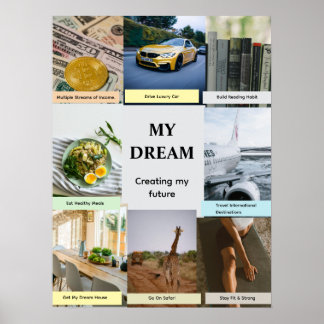 Modern Overlap Grid Vision Board Poster