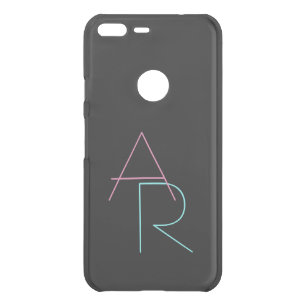Modern Overlapping Initials   Pink Turquoise Black Uncommon Google Pixel XL Case