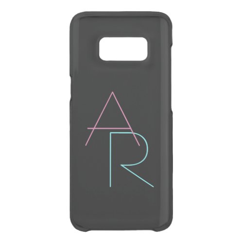 Modern Overlapping Initials  Pink Turquoise Black Uncommon Samsung Galaxy S8 Case