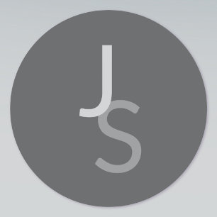 Modern Overlapping Monogrammed Initials Gray Labels