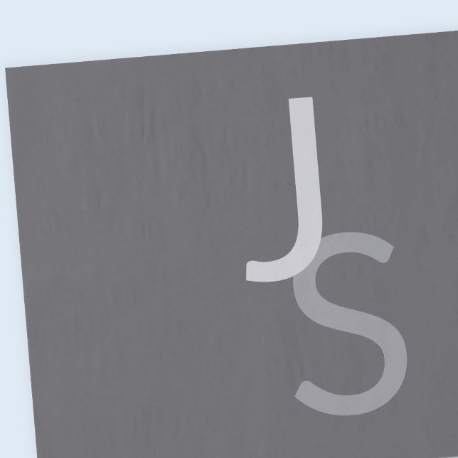 Modern Overlapping Monogrammed Initials | Gray Tissue Paper (Creator Uploaded)