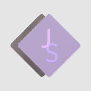 Modern Overlapping Monogrammed Initials   Purple Car Magnet