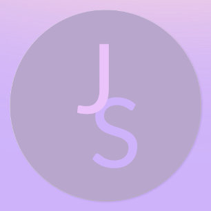 Modern Overlapping Monogrammed Initials   Purple Labels