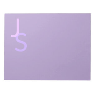 Modern Overlapping Monogrammed Initials   Purple Notepad